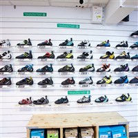 Large range of climbing shoes